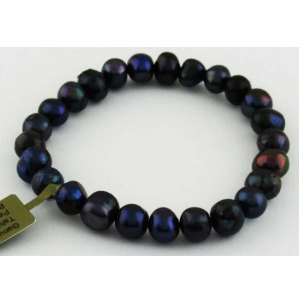 GENUINE LARGE 7.5 mm FRESH WATER TAHITIAN PEARLS BRACELET